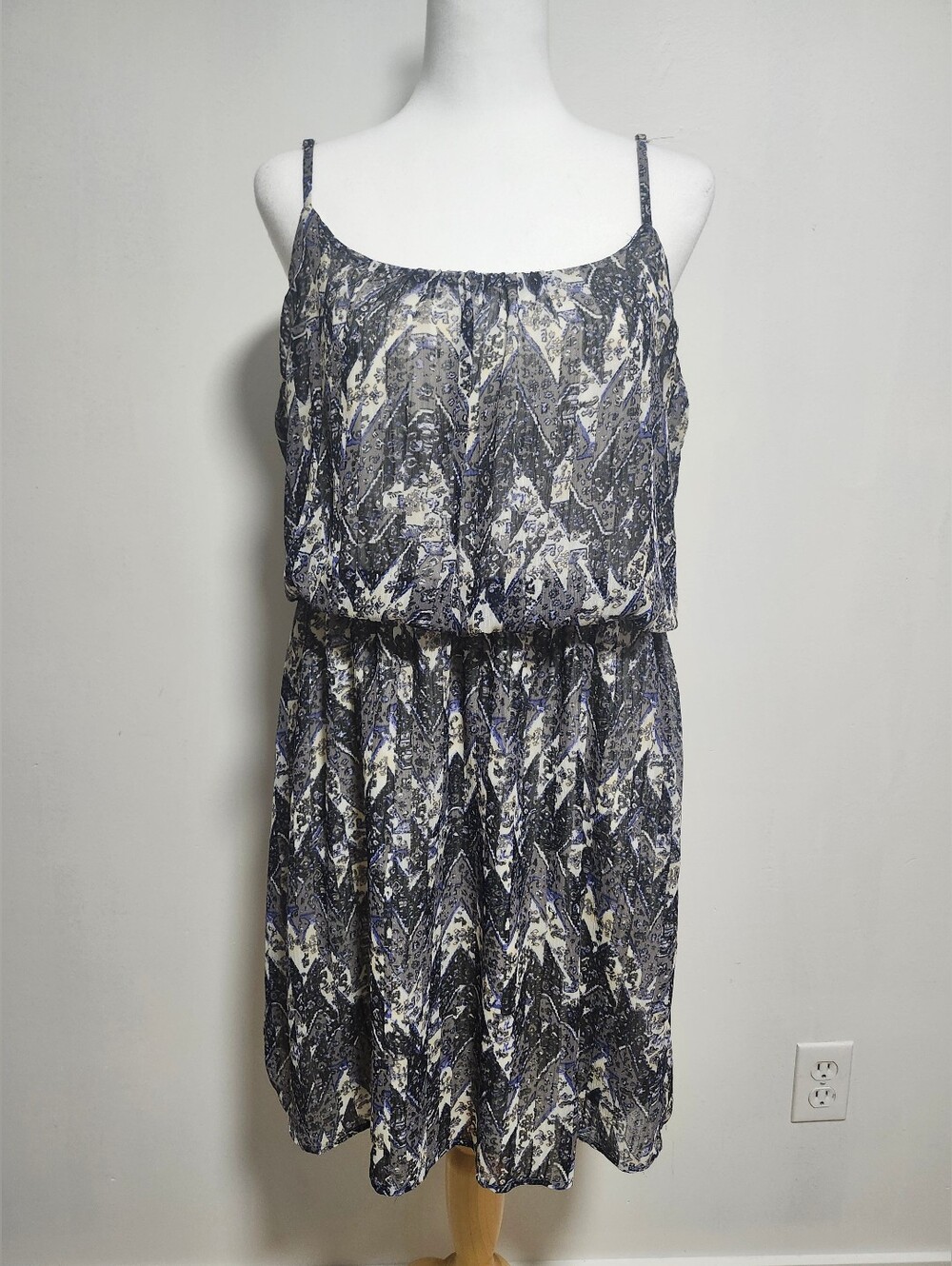 Kismet Blue Patterned Spaghetti Strap Sundress